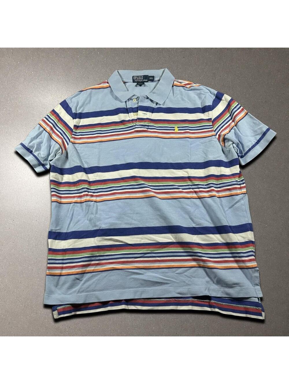 Vintage Polo Ralph Lauren Multicolored Short Sleeve Polo Shirt - Fits XXL!